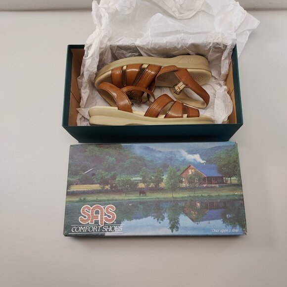 SAS SHOES HUARACHE Genuine leather Adjustable OPEN TOE SANDALS ANTIQUE TAN NIB🤩 - Picture 14 of 16